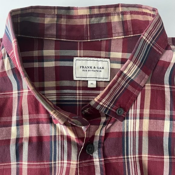 FRANK & OAK - Plaid Oxford Button Down - XL - Picture 3 of 4
